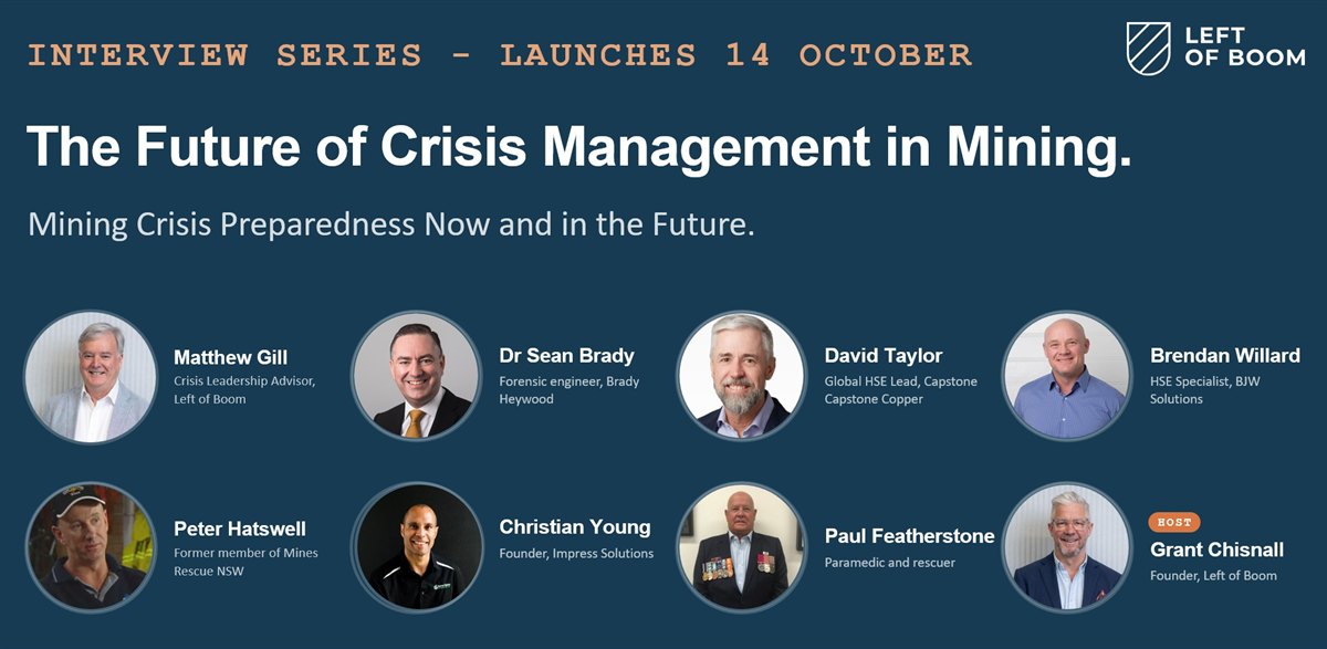 The Future of Crisis Management in Mining: the interview line-up, launching 14 October